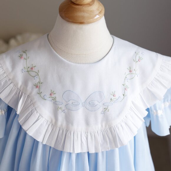 Strasburg Dress RARE Heirloom Vintage NWOT Blue Float Size 12 Month Spring NWOT - Picture 3 of 5